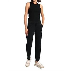 NEW MINNIE ROSE cotton cashmere cargo pant in black charcoal